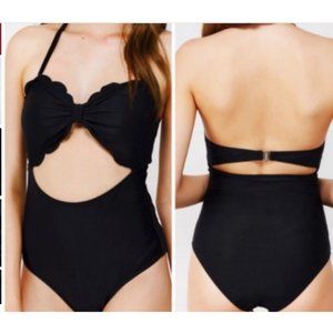 Cupshe One Piece Swimsuit Womens M Monokini Black Cut Out Cheeky Gal New